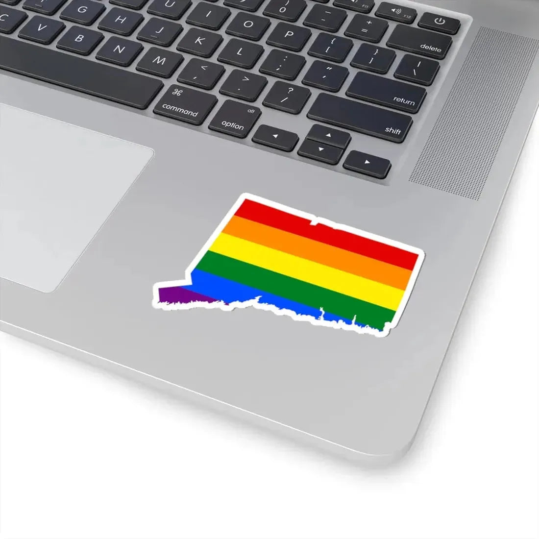 LGBT flag map of Connecticut (United States) STICKER Vinyl Kiss-Cut Decal - The Sticker Space