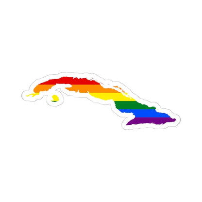 LGBT flag map of Cuba (Cuba) STICKER Vinyl Kiss-Cut Decal 6 Inch White - The Sticker Space