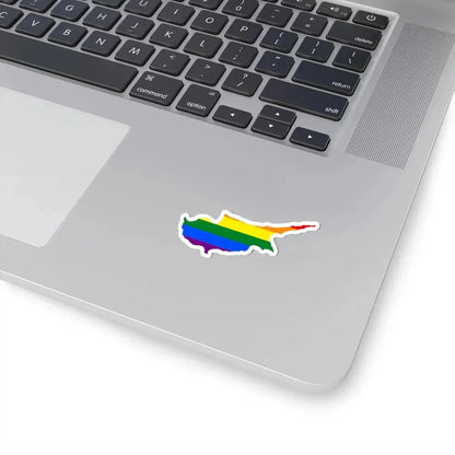 LGBT flag map of Cyprus (Cyprus) STICKER Vinyl Kiss-Cut Decal - The Sticker Space