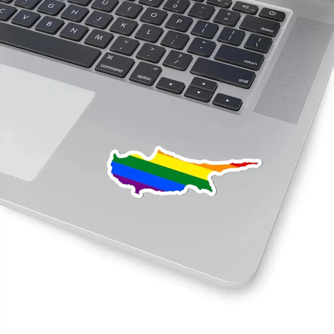 LGBT flag map of Cyprus (Cyprus) STICKER Vinyl Kiss-Cut Decal - The Sticker Space