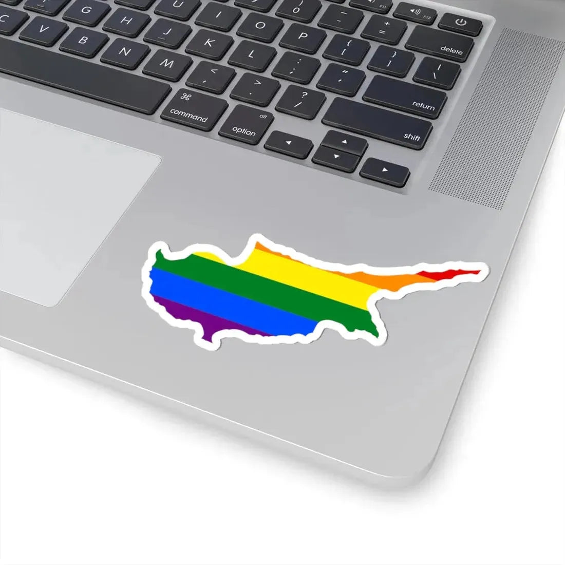 LGBT flag map of Cyprus (Cyprus) STICKER Vinyl Kiss-Cut Decal - The Sticker Space