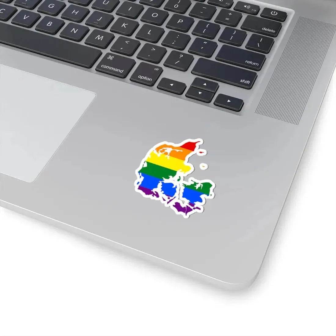 LGBT flag map of Denmark (Denmark) STICKER Vinyl Kiss-Cut Decal - The Sticker Space