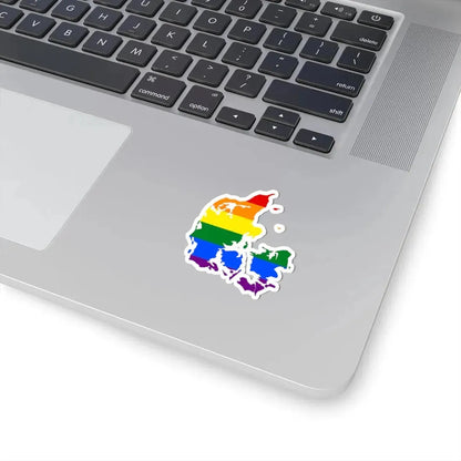 LGBT flag map of Denmark (Denmark) STICKER Vinyl Kiss-Cut Decal - The Sticker Space