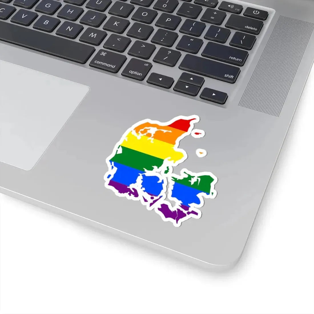 LGBT flag map of Denmark (Denmark) STICKER Vinyl Kiss-Cut Decal - The Sticker Space