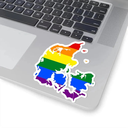 LGBT flag map of Denmark (Denmark) STICKER Vinyl Kiss-Cut Decal - The Sticker Space