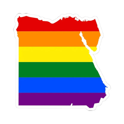 LGBT flag map of Egypt (Egypt) STICKER Vinyl Kiss-Cut Decal 3 Inch White - The Sticker Space