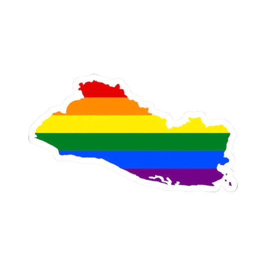 LGBT flag map of El Salvador (El Salvador) STICKER Vinyl Kiss-Cut Decal 2 Inch White - The Sticker Space