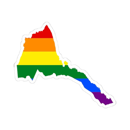 LGBT flag map of Eritrea (Eritrea) STICKER Vinyl Kiss-Cut Decal 4 Inch White - The Sticker Space