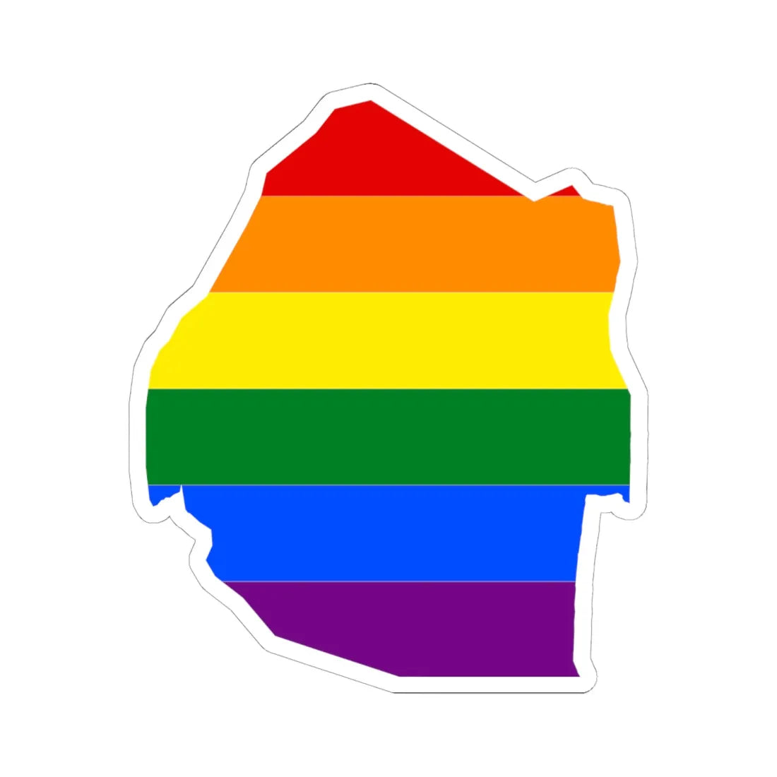 LGBT flag map of Eswatini (Eswatini) STICKER Vinyl Kiss-Cut Decal 6 Inch White - The Sticker Space
