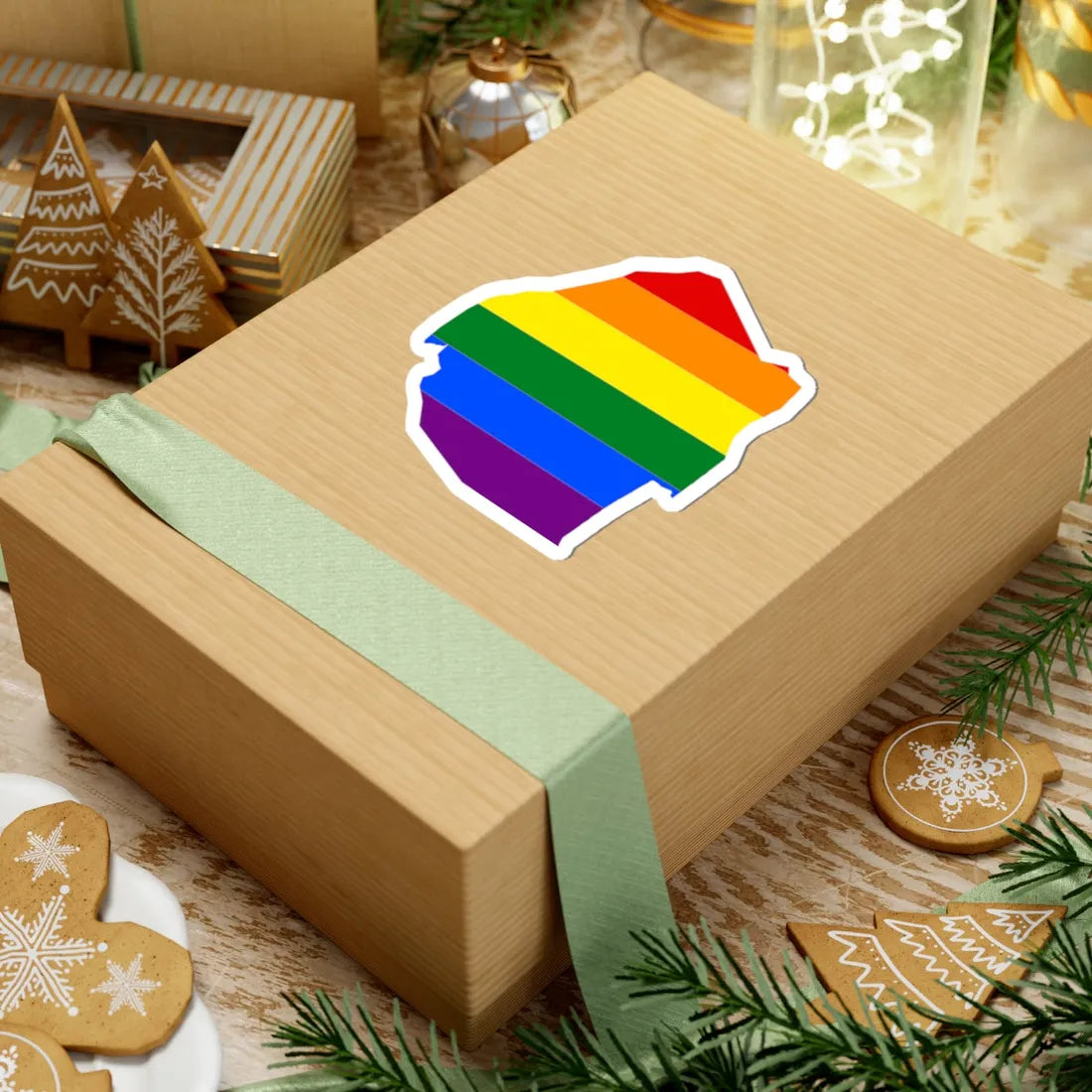 LGBT flag map of Eswatini (Eswatini) STICKER Vinyl Kiss-Cut Decal - The Sticker Space