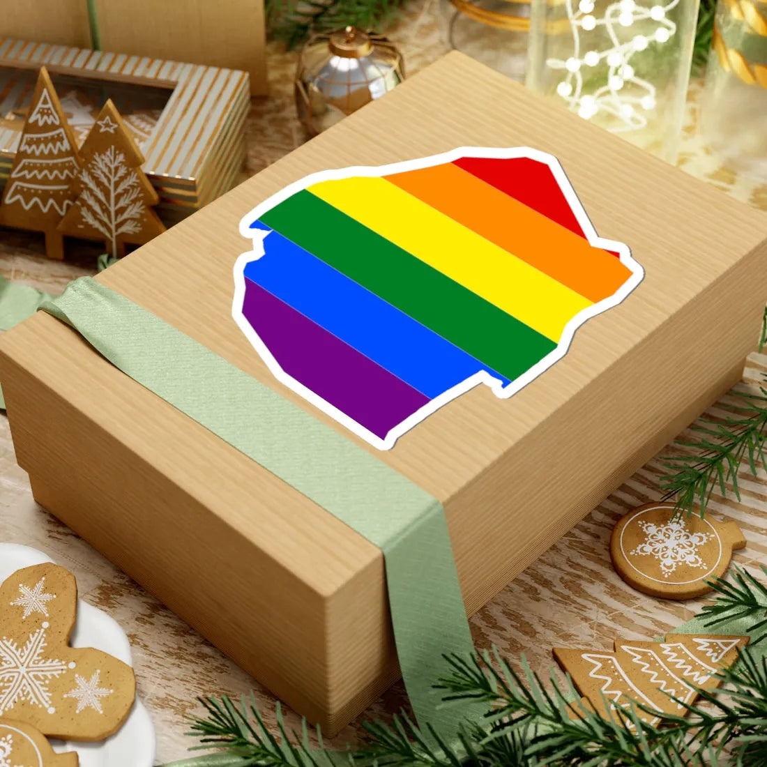 LGBT flag map of Eswatini (Eswatini) STICKER Vinyl Kiss-Cut Decal - The Sticker Space