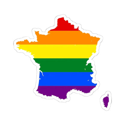 LGBT flag map of France (France) STICKER Vinyl Kiss-Cut Decal 6 Inch White - The Sticker Space