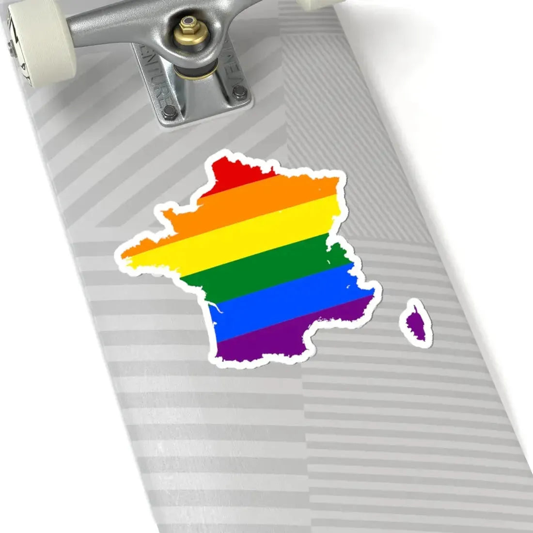 LGBT flag map of France (France) STICKER Vinyl Kiss-Cut Decal - The Sticker Space