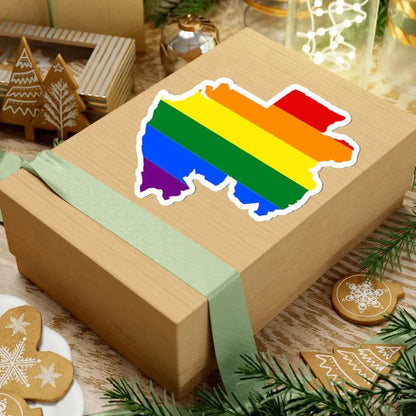 LGBT flag map of Gabon (Gabon) STICKER Vinyl Kiss-Cut Decal - The Sticker Space