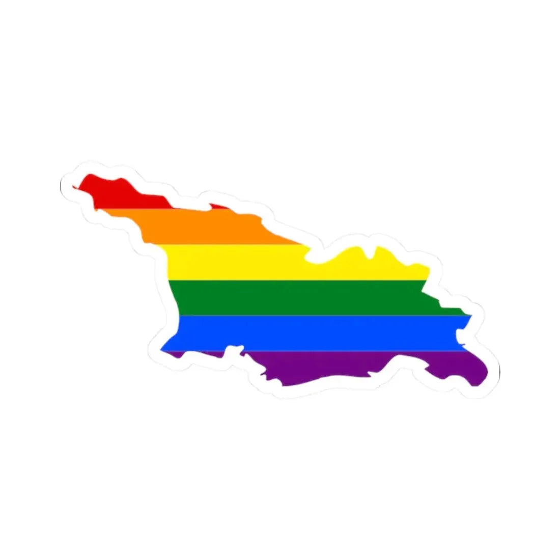 LGBT flag map of Georgia (Georgia) STICKER Vinyl Kiss-Cut Decal 2 Inch White - The Sticker Space
