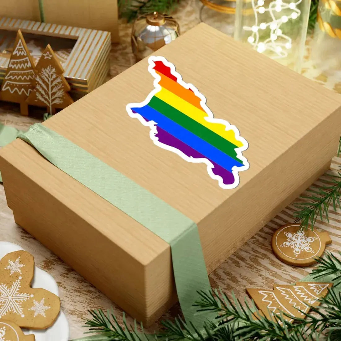 LGBT flag map of Georgia (Georgia) STICKER Vinyl Kiss-Cut Decal - The Sticker Space