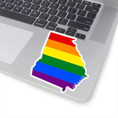 LGBT flag map of Georgia state (United States) STICKER Vinyl Kiss-Cut Decal - The Sticker Space
