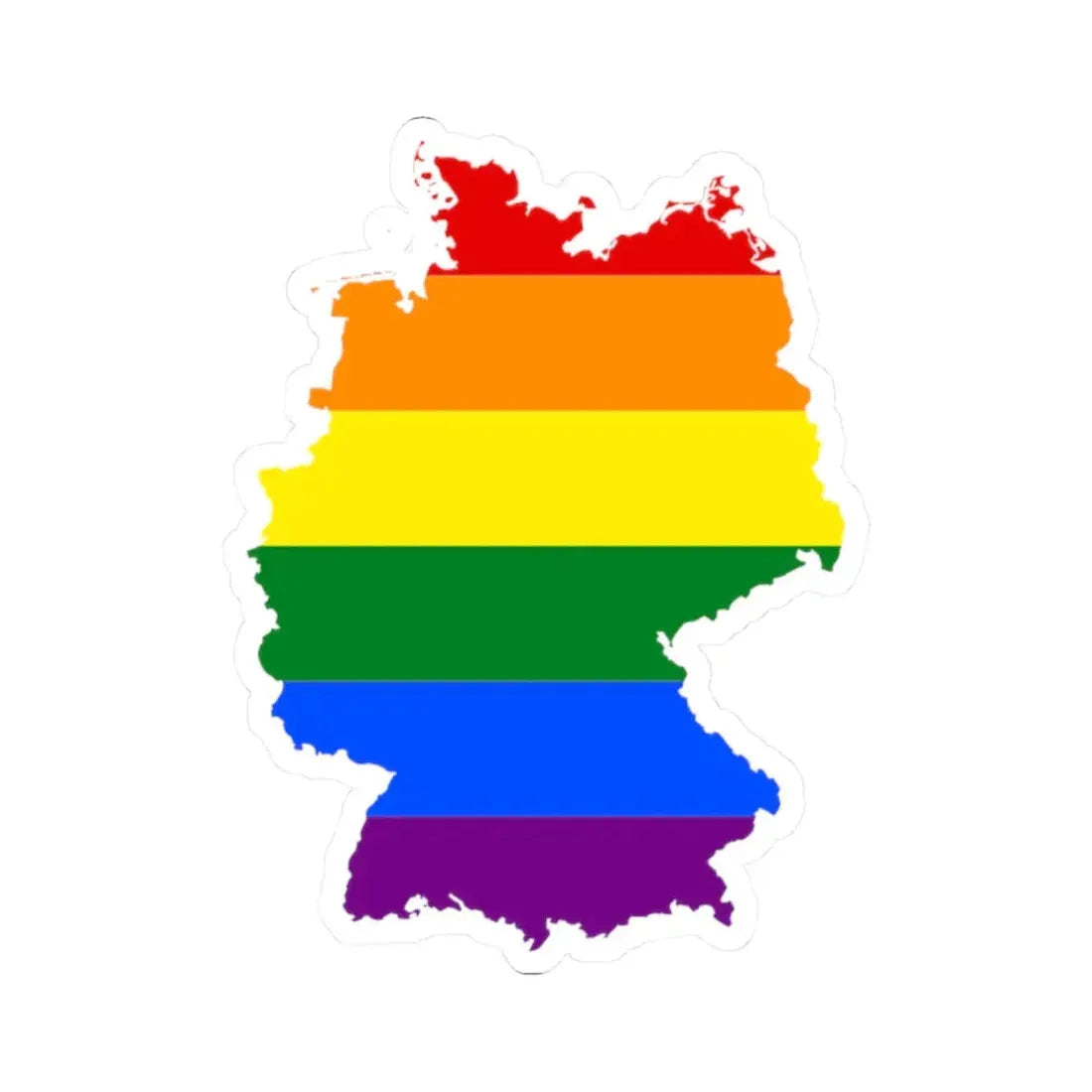 LGBT flag map of Germany (Germany) STICKER Vinyl Kiss-Cut Decal 2 Inch White - The Sticker Space