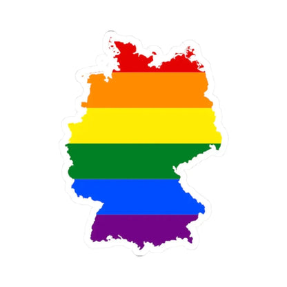 LGBT flag map of Germany (Germany) STICKER Vinyl Kiss-Cut Decal 2 Inch White - The Sticker Space