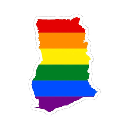 LGBT flag map of Ghana (Ghana) STICKER Vinyl Kiss-Cut Decal 6 Inch White - The Sticker Space