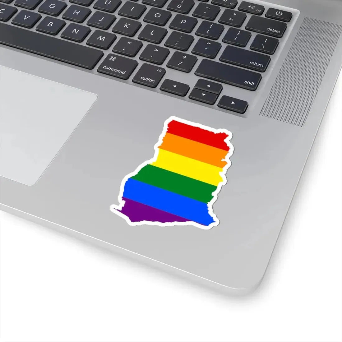 LGBT flag map of Ghana (Ghana) STICKER Vinyl Kiss-Cut Decal - The Sticker Space