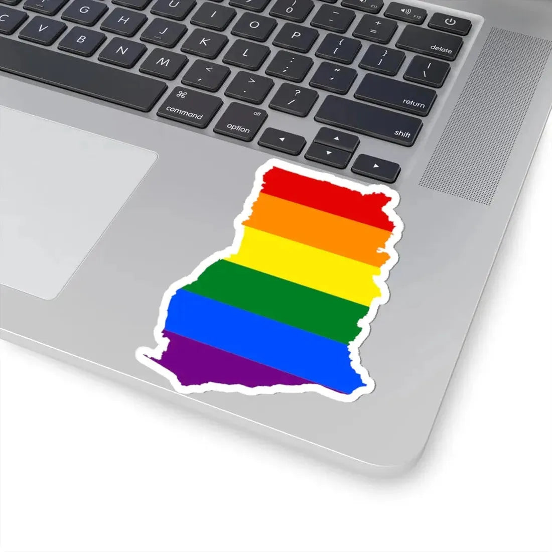 LGBT flag map of Ghana (Ghana) STICKER Vinyl Kiss-Cut Decal - The Sticker Space