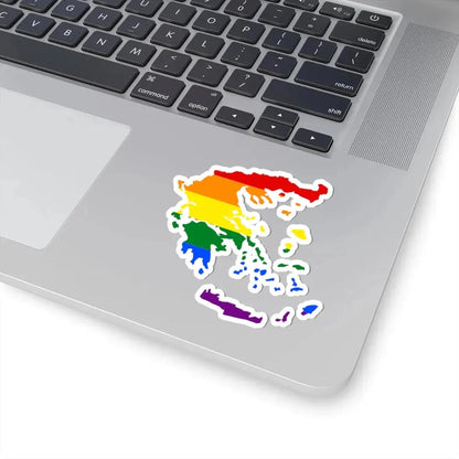 LGBT flag map of Greece (Greece) STICKER Vinyl Kiss-Cut Decal - The Sticker Space