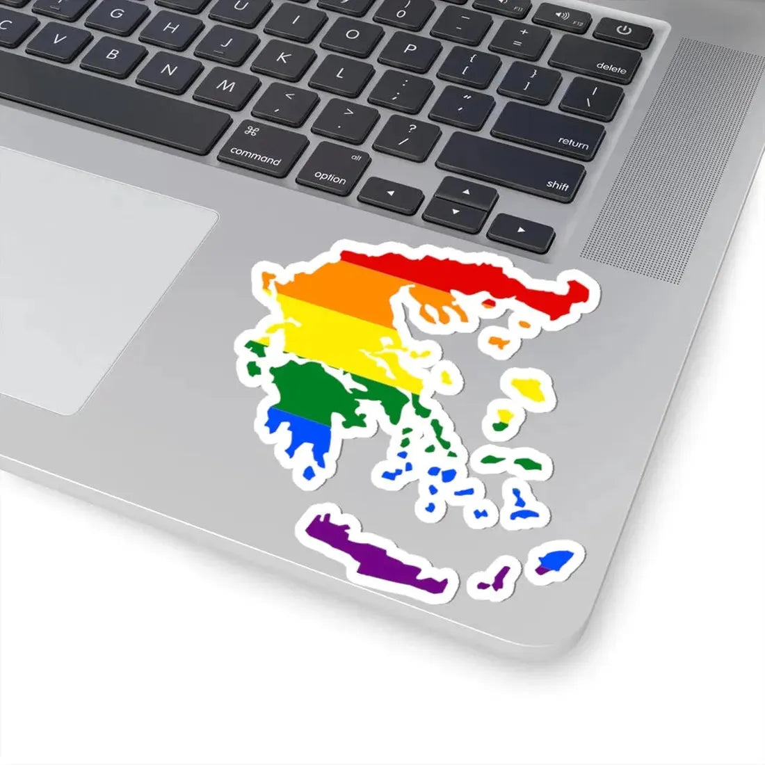 LGBT flag map of Greece (Greece) STICKER Vinyl Kiss-Cut Decal - The Sticker Space