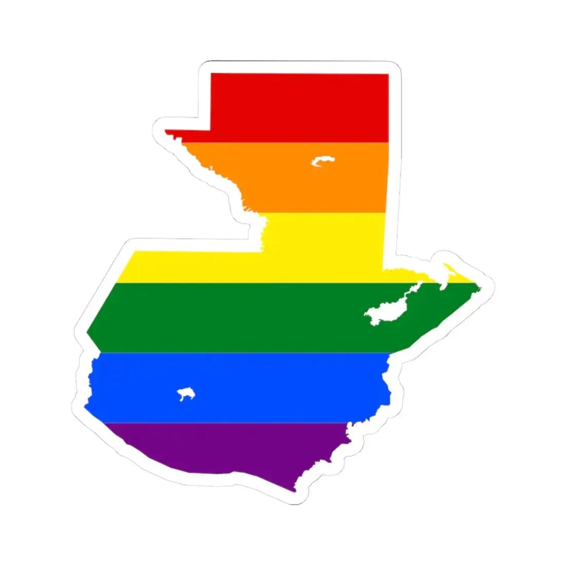 LGBT flag map of Guatemala (Guatemala) STICKER Vinyl Kiss-Cut Decal 3 Inch White - The Sticker Space