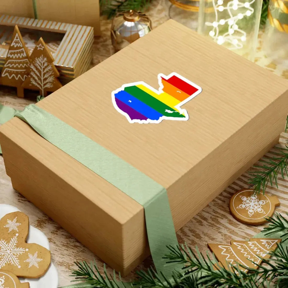 LGBT flag map of Guatemala (Guatemala) STICKER Vinyl Kiss-Cut Decal - The Sticker Space