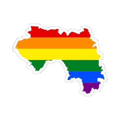 LGBT flag map of Guinea (Guinea) STICKER Vinyl Kiss-Cut Decal 6 Inch White - The Sticker Space