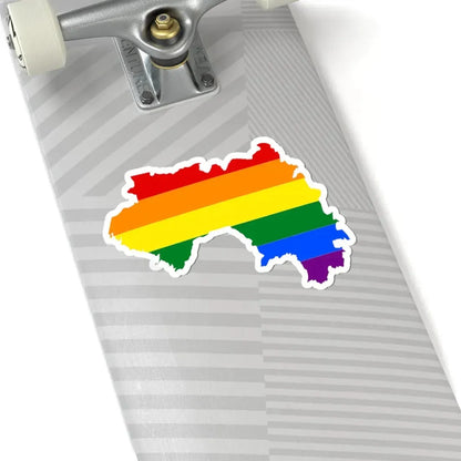 LGBT flag map of Guinea (Guinea) STICKER Vinyl Kiss-Cut Decal - The Sticker Space