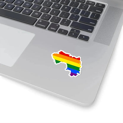 LGBT flag map of Guinea (Guinea) STICKER Vinyl Kiss-Cut Decal - The Sticker Space