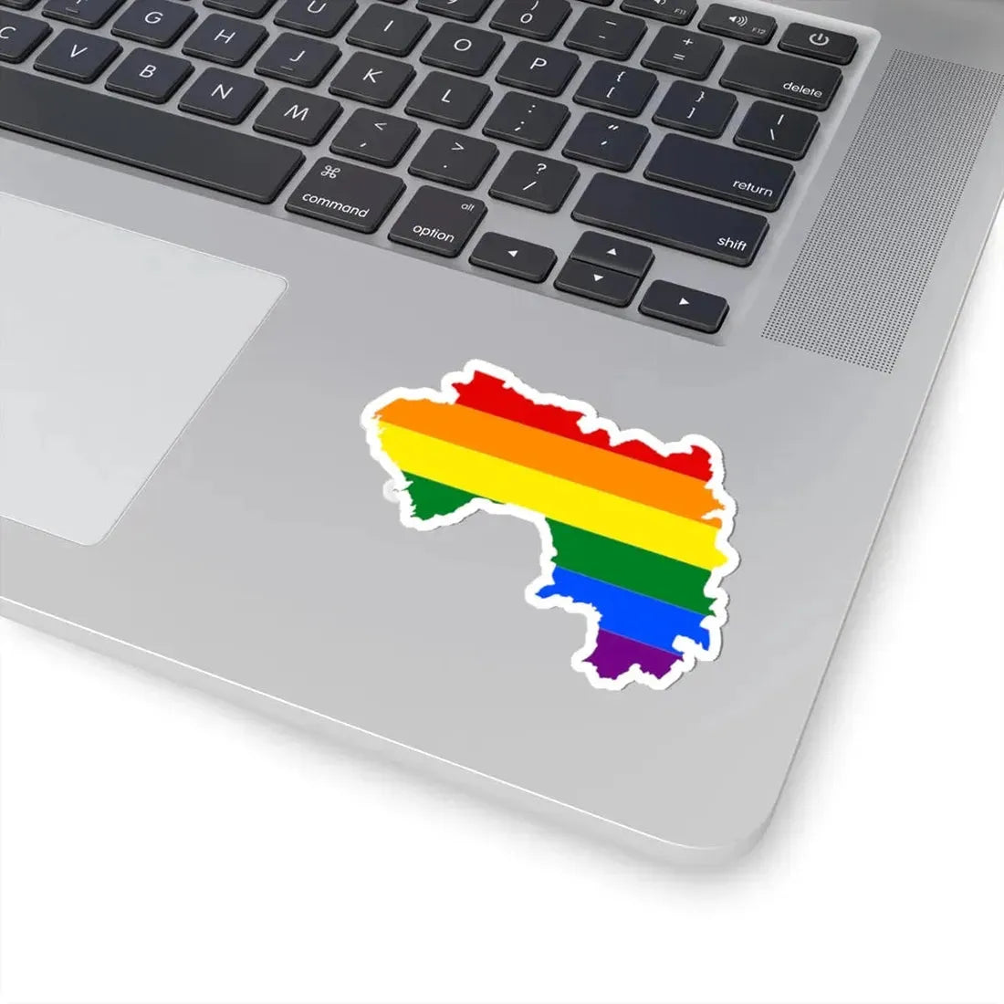 LGBT flag map of Guinea (Guinea) STICKER Vinyl Kiss-Cut Decal - The Sticker Space