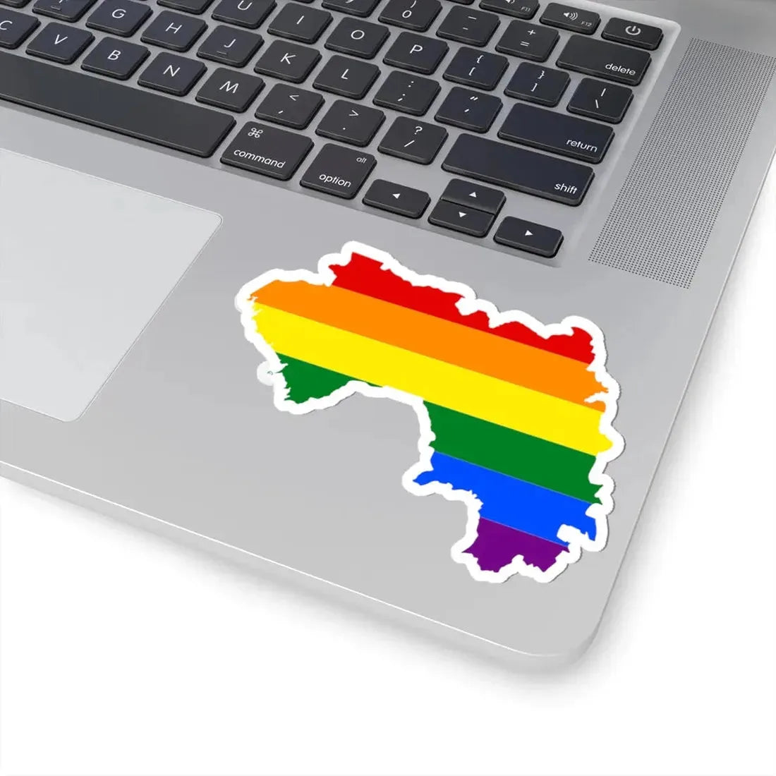 LGBT flag map of Guinea (Guinea) STICKER Vinyl Kiss-Cut Decal - The Sticker Space