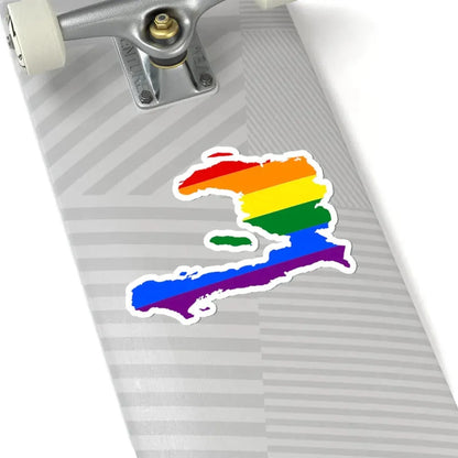 LGBT flag map of Haiti (Haiti) STICKER Vinyl Kiss-Cut Decal - The Sticker Space