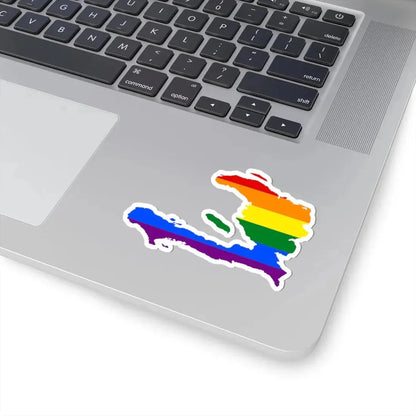 LGBT flag map of Haiti (Haiti) STICKER Vinyl Kiss-Cut Decal - The Sticker Space