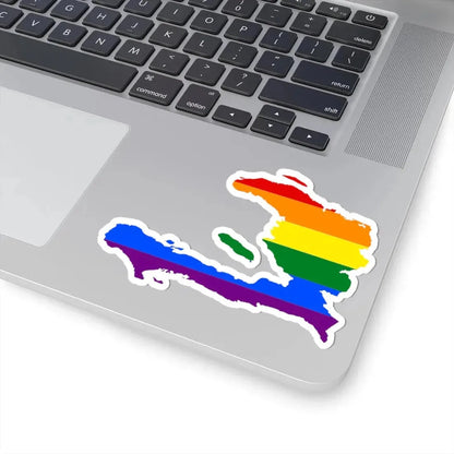 LGBT flag map of Haiti (Haiti) STICKER Vinyl Kiss-Cut Decal - The Sticker Space