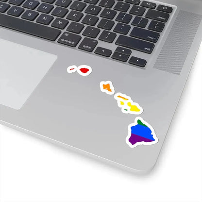LGBT flag map of Hawaii (United States) STICKER Vinyl Kiss-Cut Decal - The Sticker Space