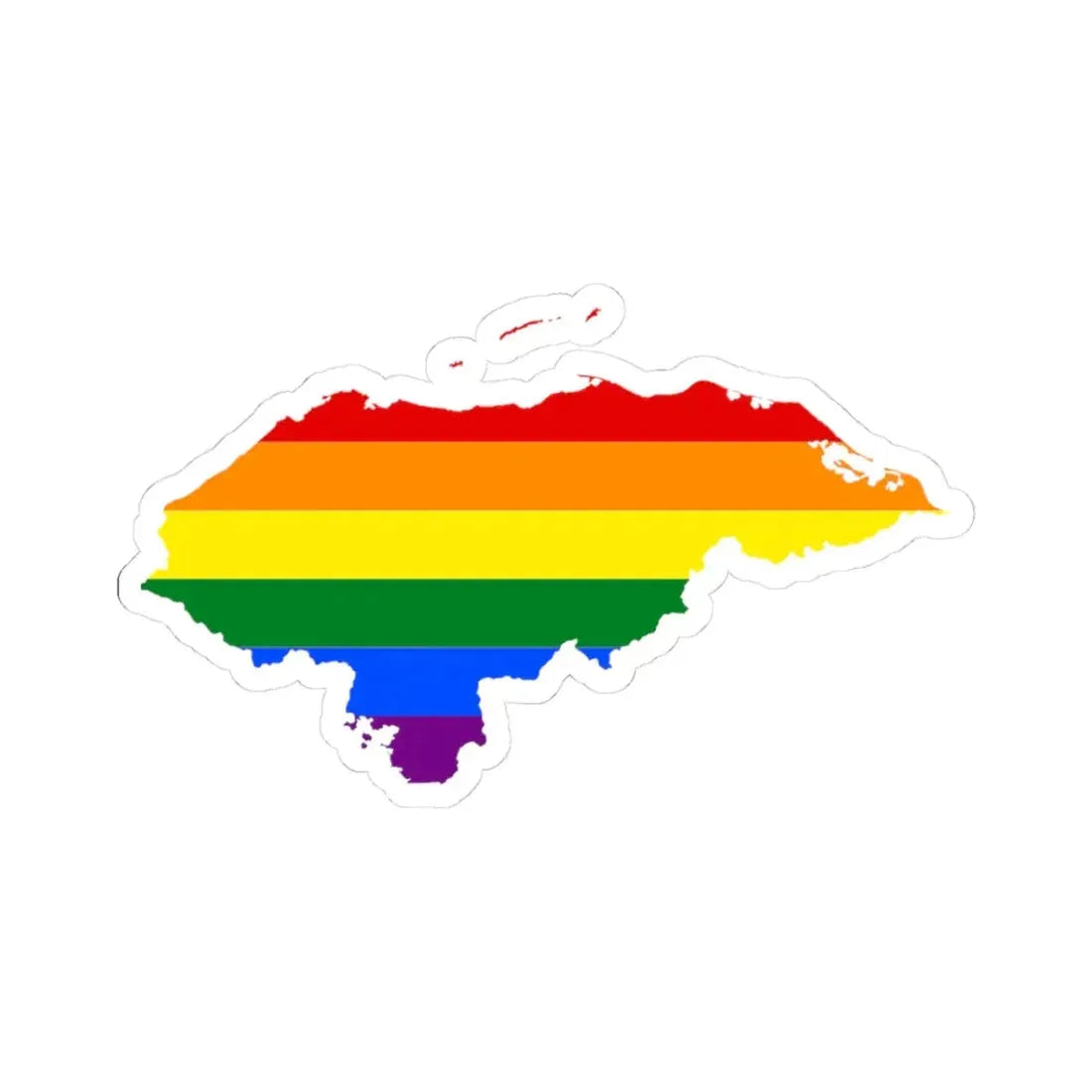 LGBT flag map of Honduras (Honduras) STICKER Vinyl Kiss-Cut Decal 3 Inch White - The Sticker Space