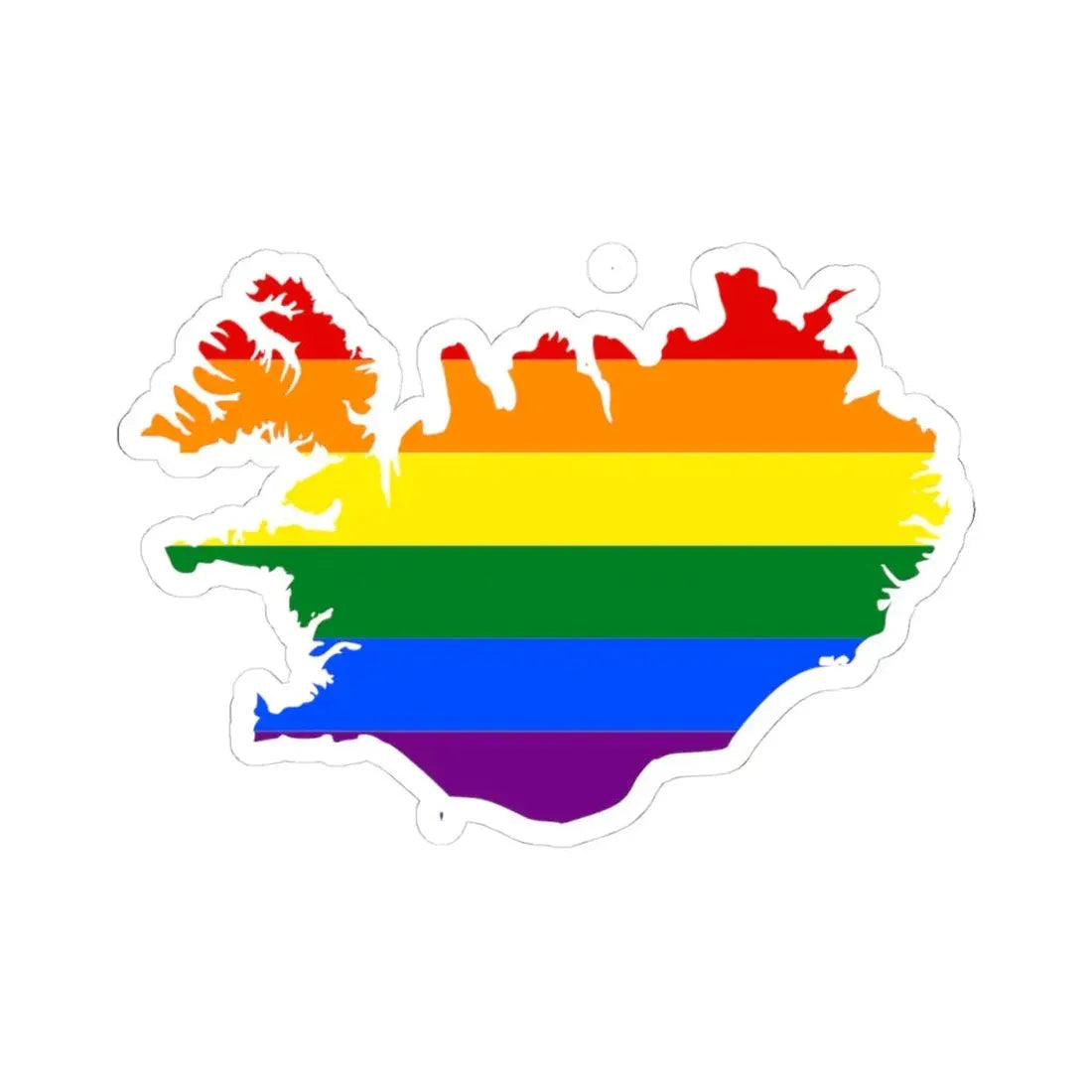 LGBT flag map of Iceland (Iceland) STICKER Vinyl Kiss-Cut Decal 4 Inch White - The Sticker Space