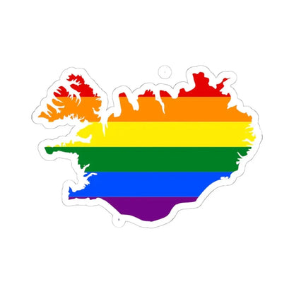 LGBT flag map of Iceland (Iceland) STICKER Vinyl Kiss-Cut Decal 6 Inch White - The Sticker Space