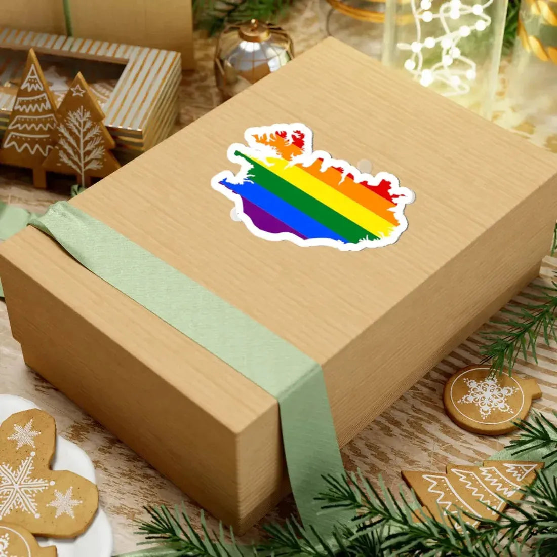 LGBT flag map of Iceland (Iceland) STICKER Vinyl Kiss-Cut Decal - The Sticker Space