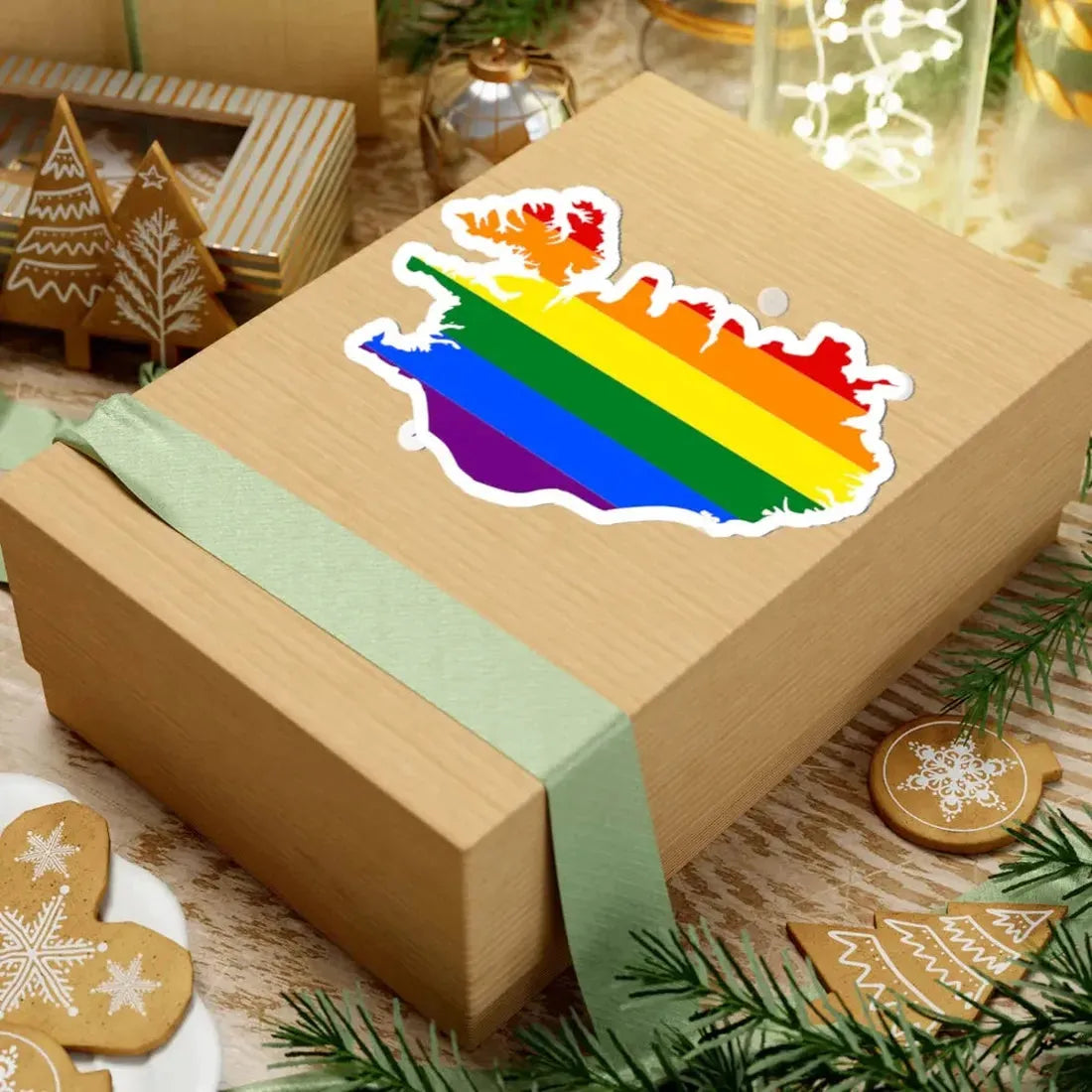 LGBT flag map of Iceland (Iceland) STICKER Vinyl Kiss-Cut Decal - The Sticker Space