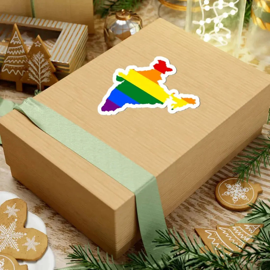 LGBT flag map of India (India) STICKER Vinyl Kiss-Cut Decal - The Sticker Space