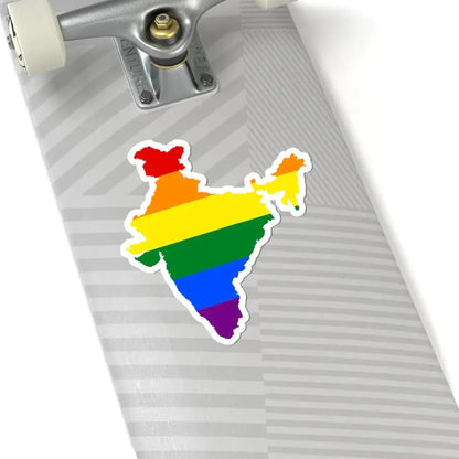 LGBT flag map of India (India) STICKER Vinyl Kiss-Cut Decal - The Sticker Space