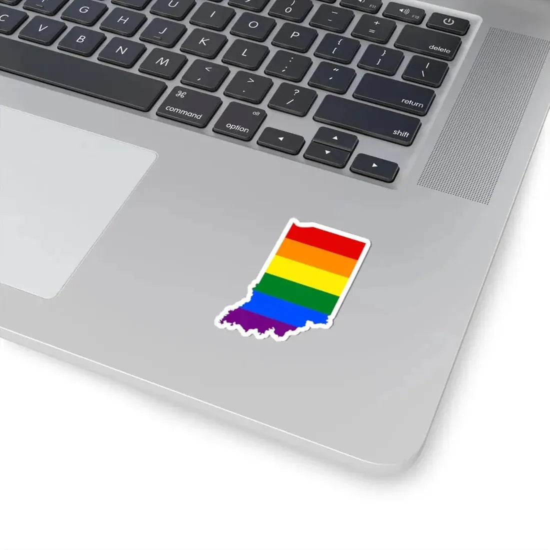 LGBT flag map of Indiana (United States) STICKER Vinyl Kiss-Cut Decal - The Sticker Space