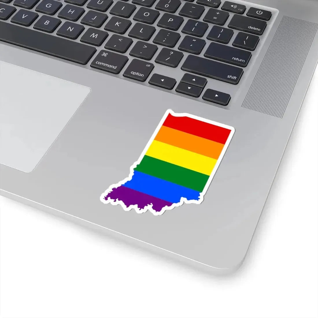 LGBT flag map of Indiana (United States) STICKER Vinyl Kiss-Cut Decal - The Sticker Space