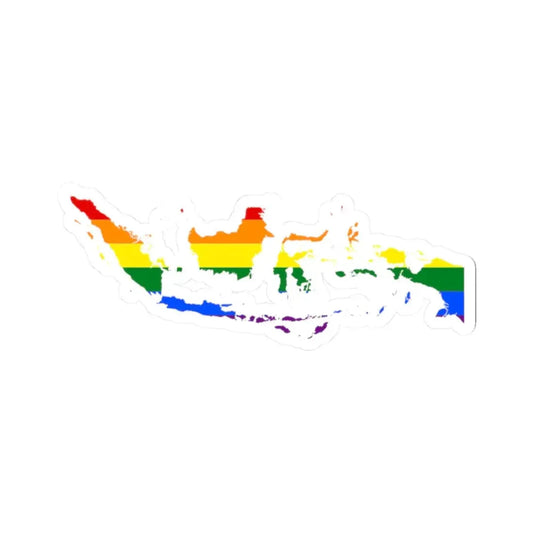 LGBT flag map of Indonesia (Indonesia) STICKER Vinyl Kiss-Cut Decal 2 Inch White - The Sticker Space