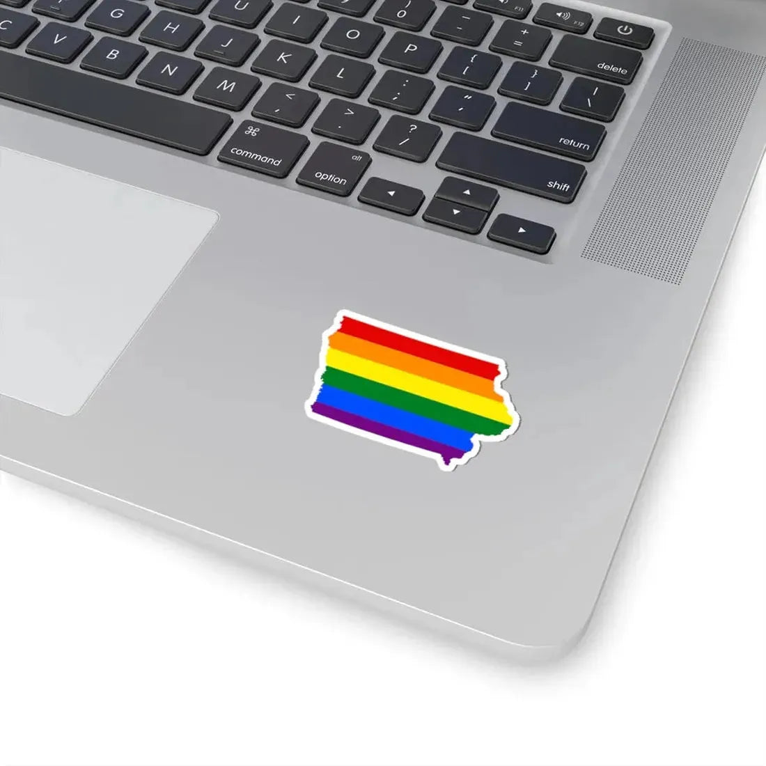 LGBT flag map of Iowa (United States) STICKER Vinyl Kiss-Cut Decal - The Sticker Space